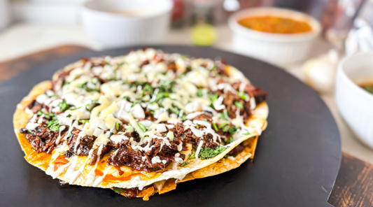 Birria Pizza with Consomé